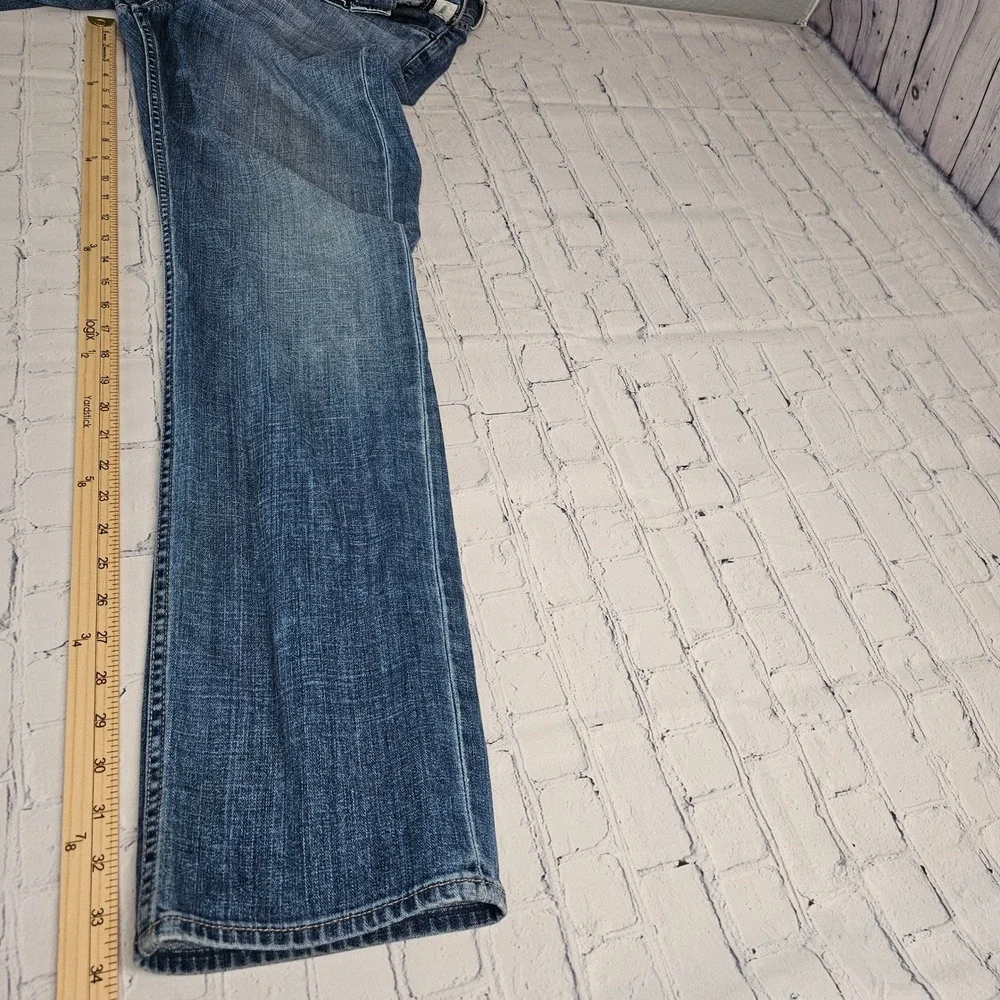 Hudson Byron Straight Leg Mens Blue Jeans‎ Button Fly NM255ZAH Size 34